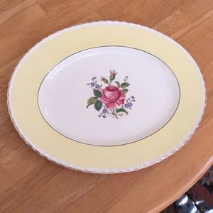 Staffordshire England P. Granet Rose Floral Designed Oval China Serving Platter